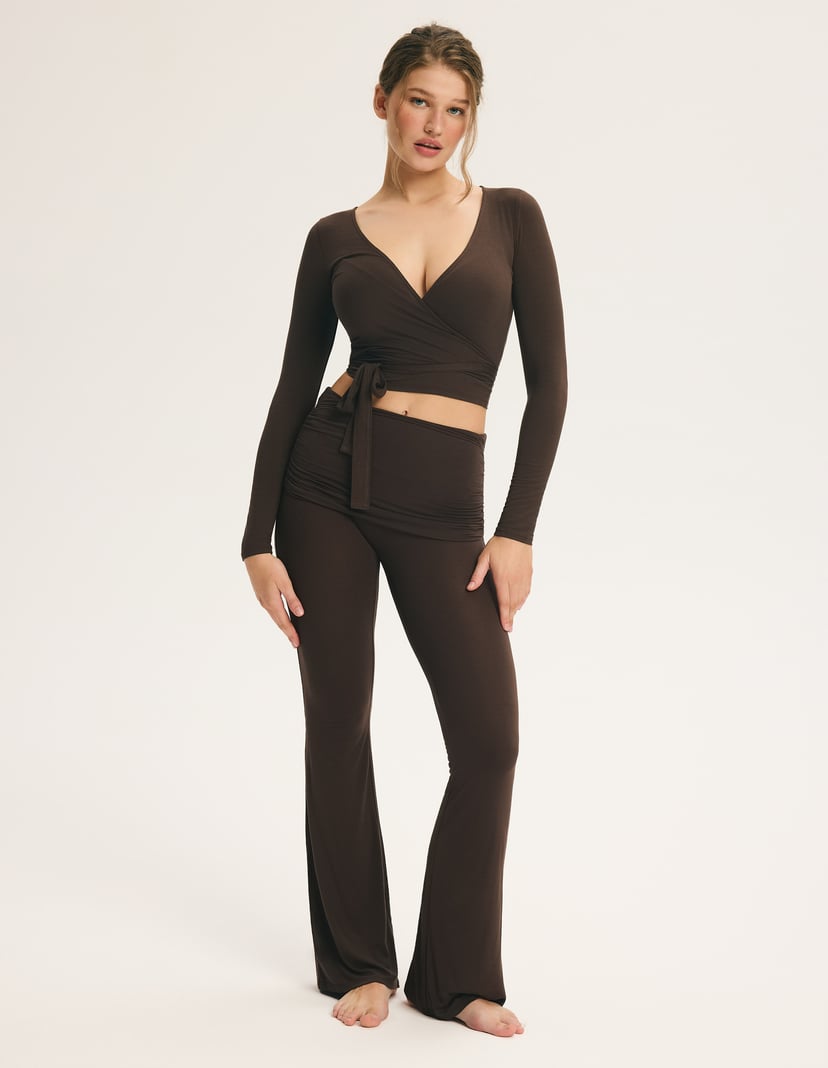 Flare Leggings STRETCH OUT brown 1