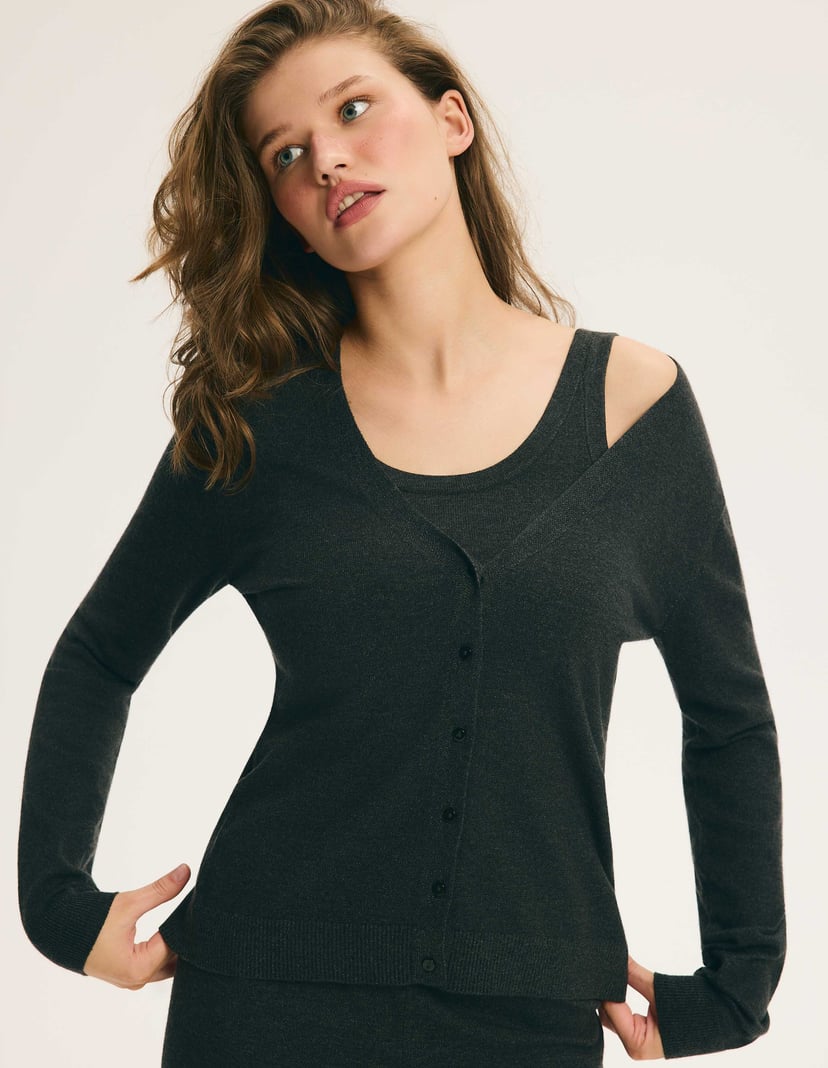 Three-Piece MISTY Set in Soft Viscose Knit Grey 6