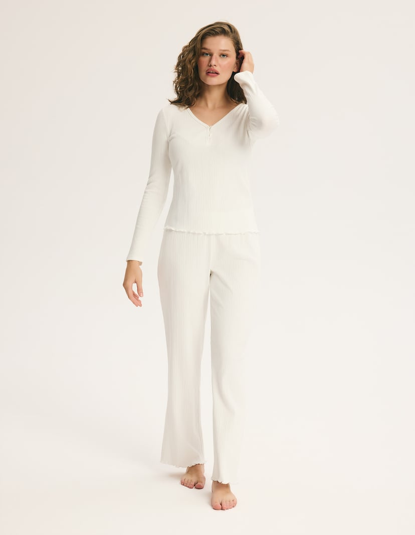 Long Pajamas DAY&NIGHT with Modal and Cotton cream 8