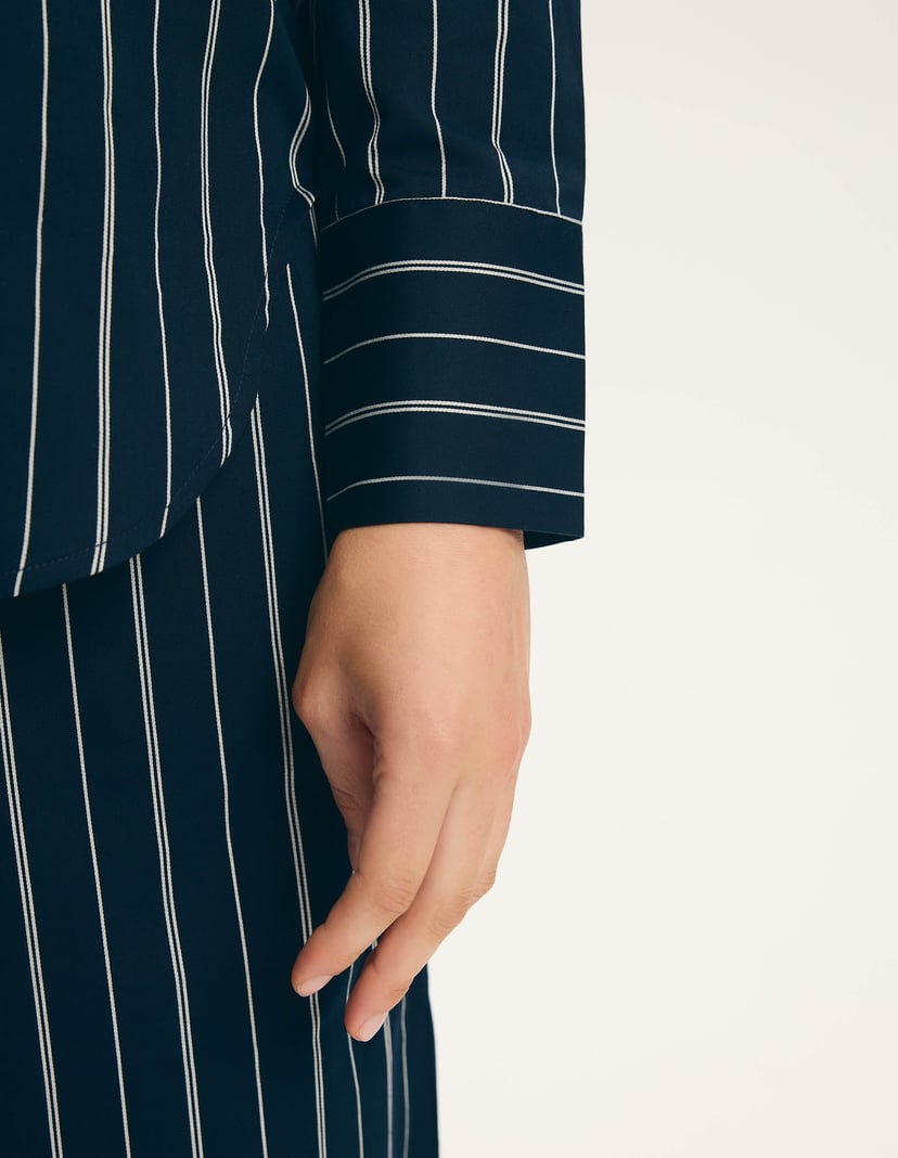 Stellar Premium Long Pajamas in Striped Cotton navy 4