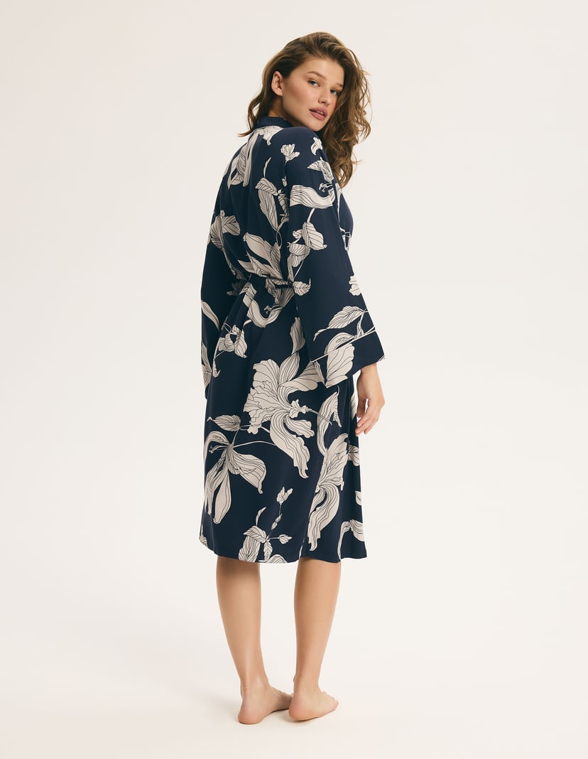 Shadow Robe with Floral Print navy 4