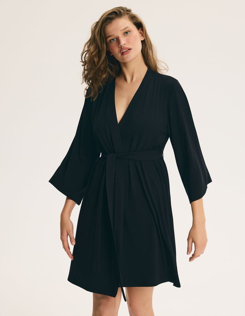 Softnoir Bathrobe Black 7