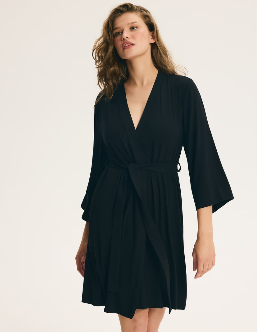 Softnoir Bathrobe Black 6