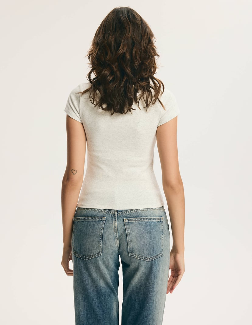 Off Duty T-Shirt with Built-In Bra Grey 6