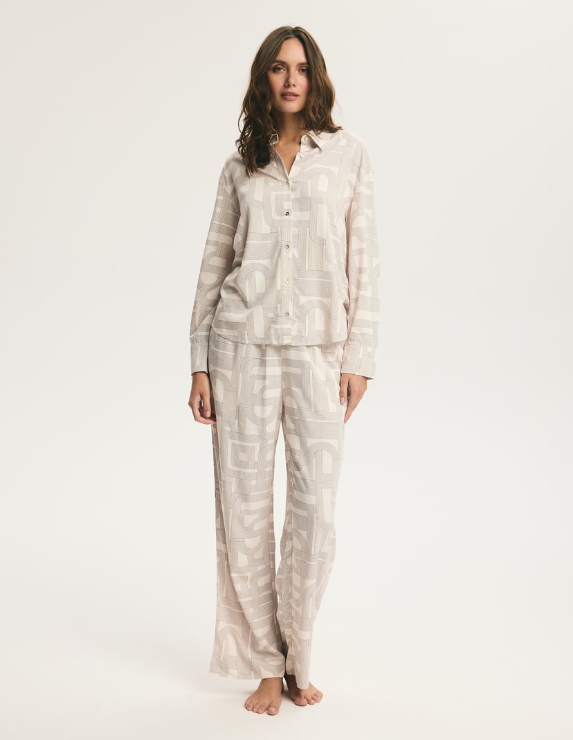 Long Pajamas Mosaic Beige 7