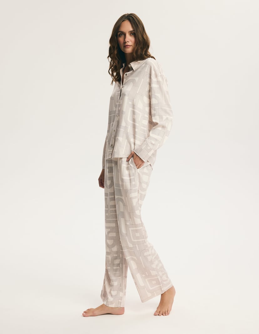 Long Pajamas Mosaic Beige 5