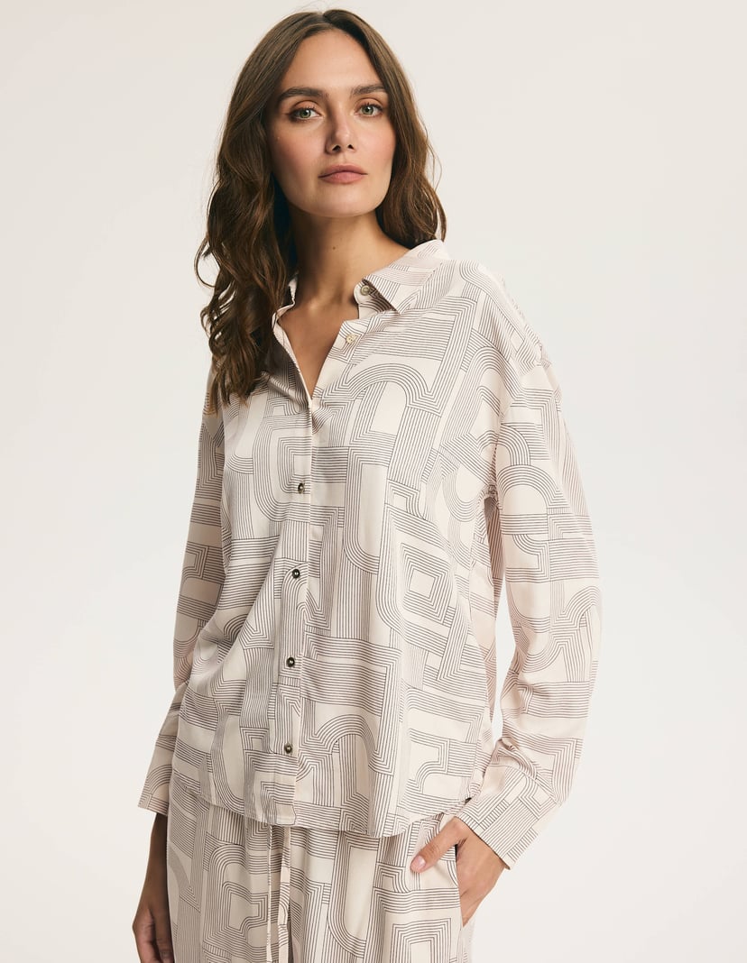Long Pajamas Mosaic Beige 2