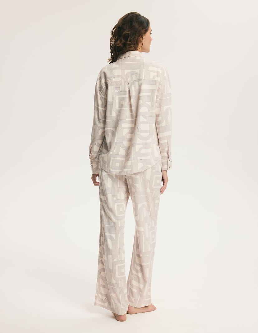 Long Pajamas Mosaic Beige 6