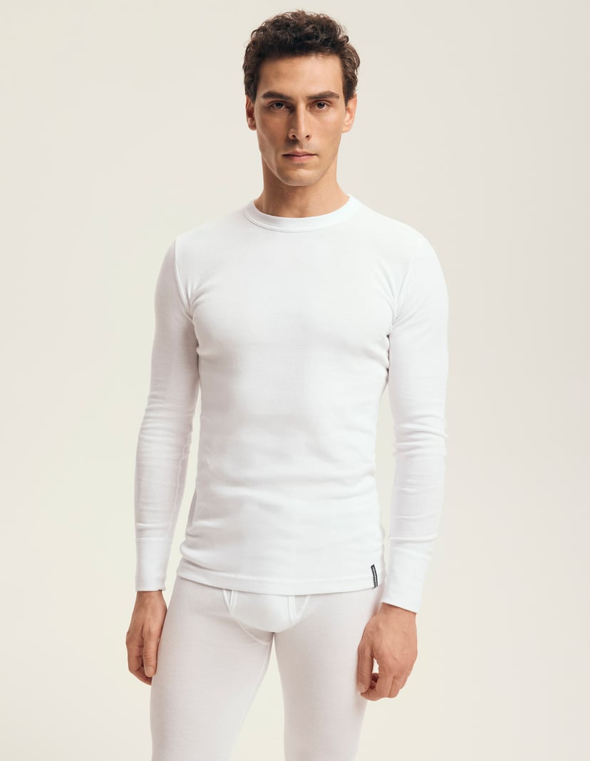 Cotton long-sleeved T-shirt White 2