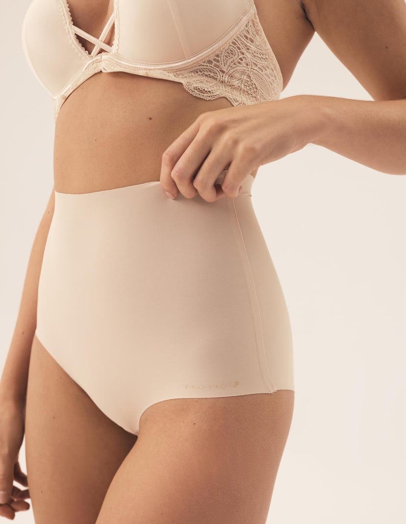 High-waisted briefs Plain Beige 2