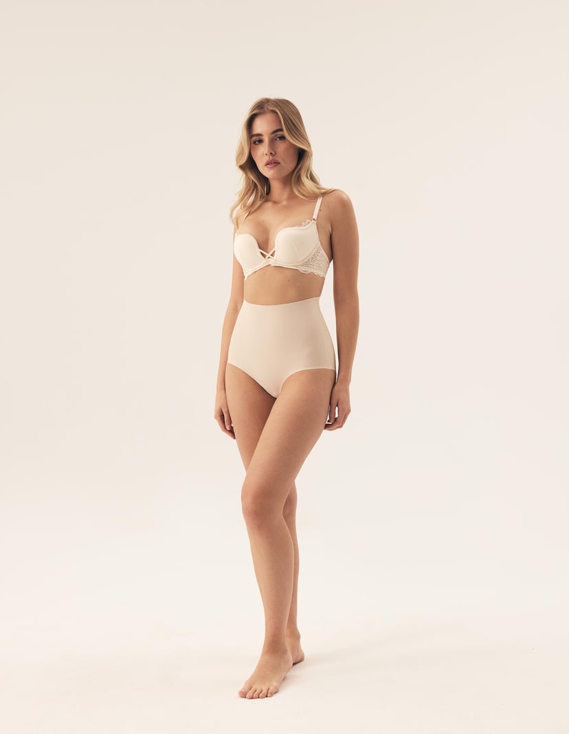 High-waisted briefs Plain Beige 5
