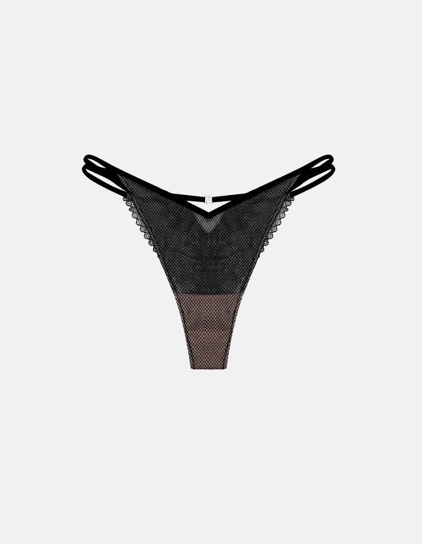 Thongs Nickita black and gold 6