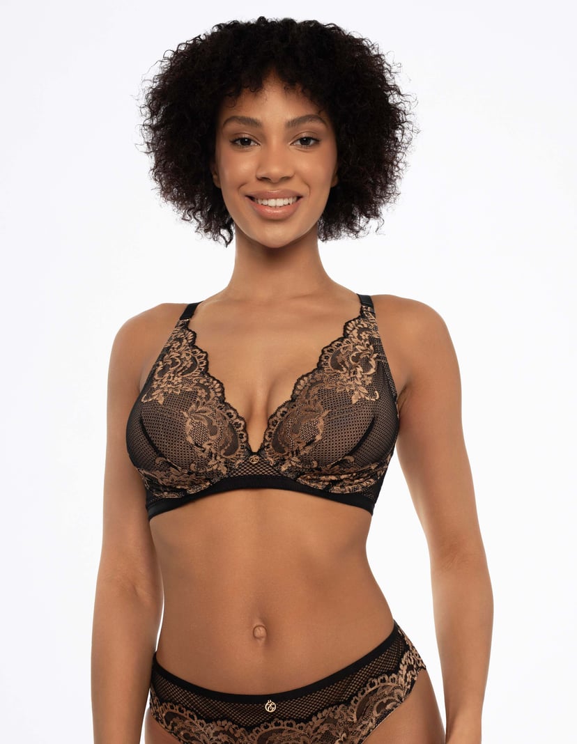 Soft bra Ilya black and gold 1