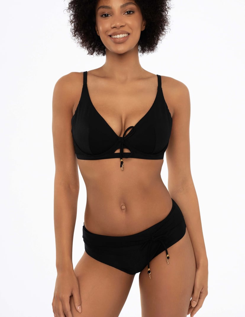 High-waisted bikini bottoms Sunrise Black 1