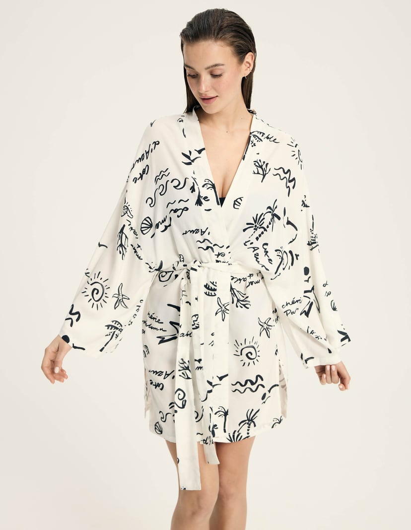 Beach robe Azzurro cream 2