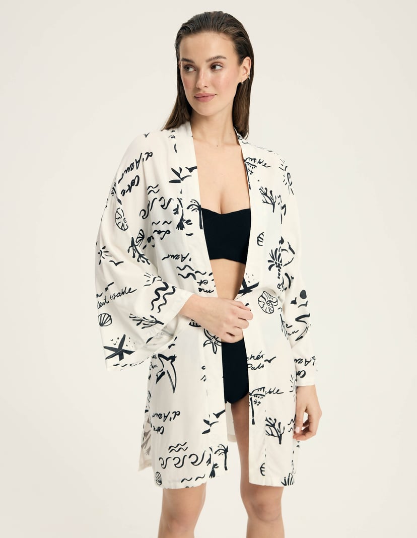 Beach robe Azzurro cream 3
