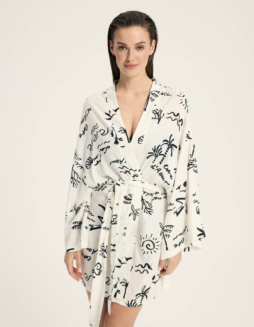 Beach robe Azzurro cream 4