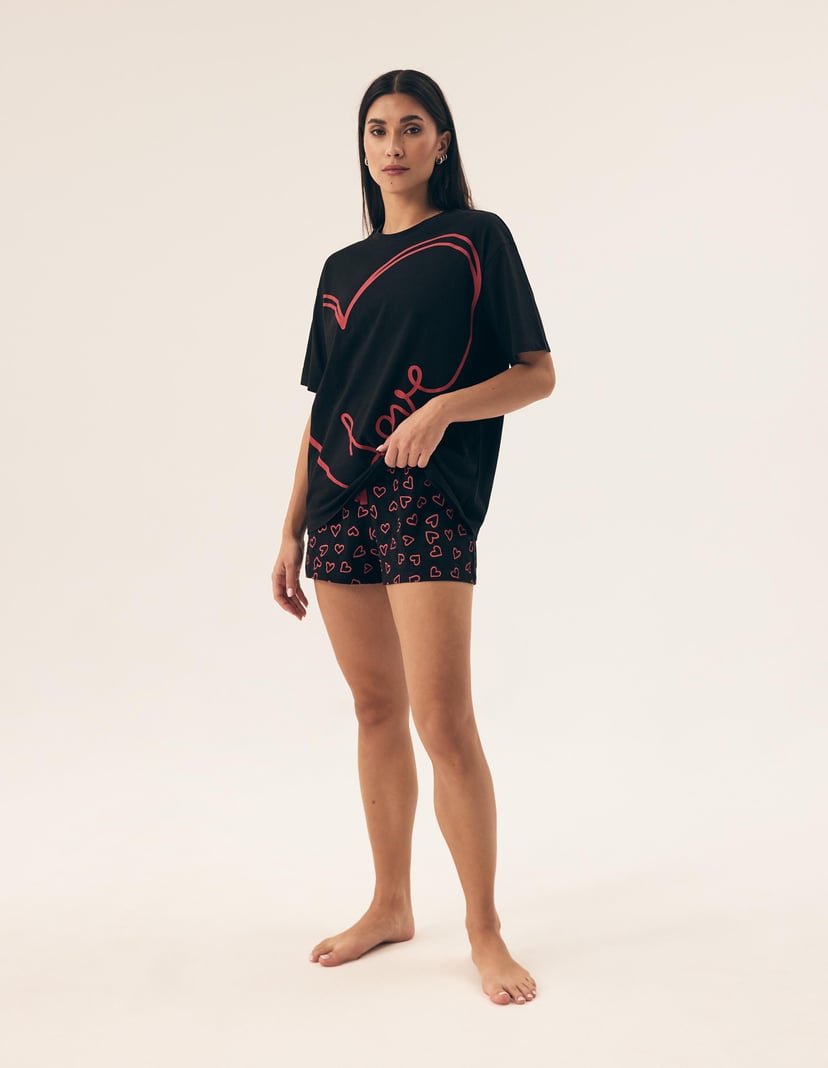 Piżama Necesito czarny 2