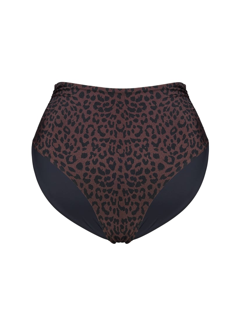 High-Waisted Bikini Bottom Base brown 5