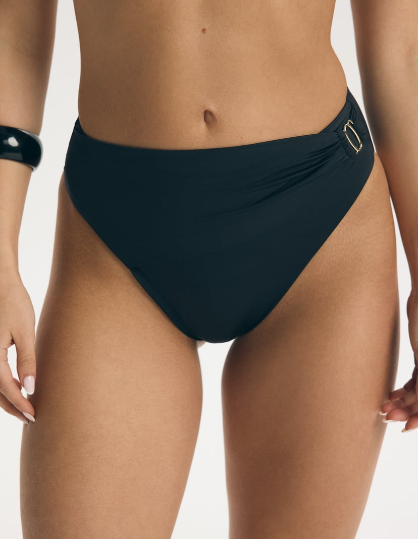 Dół od bikini z wysokim stanem Cannes czarny 2