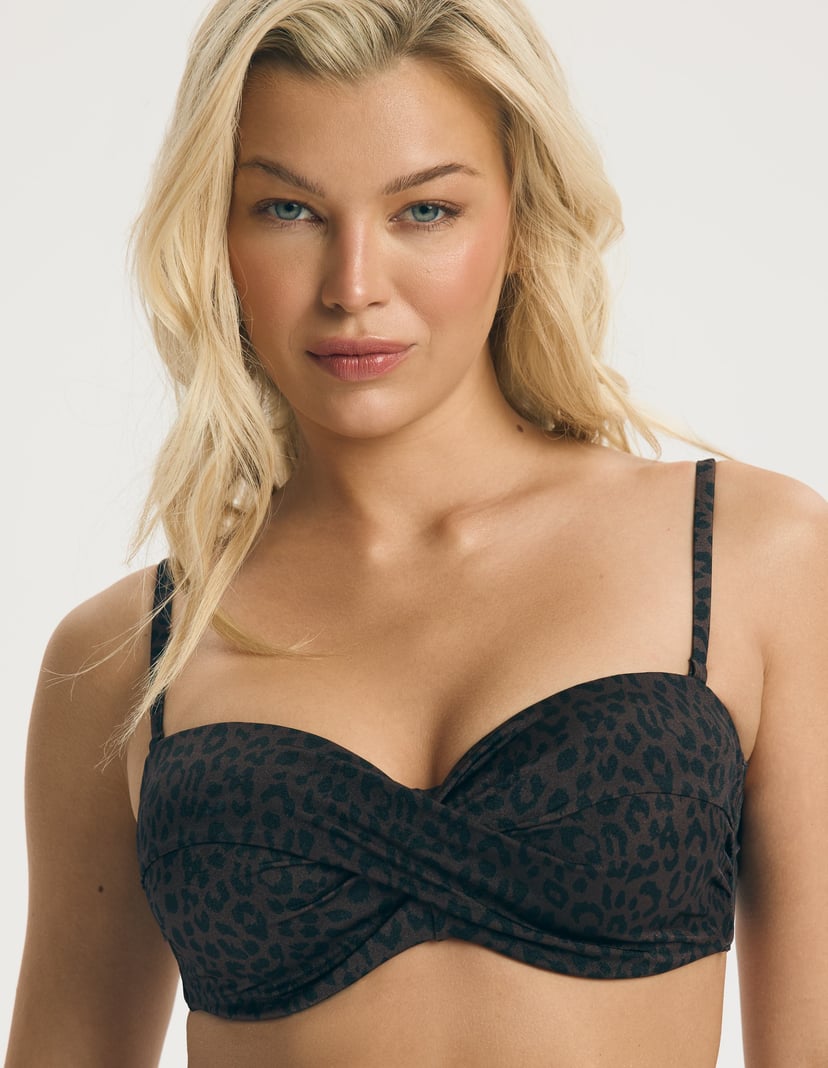 Góra od bikini bandeau na większy biust Base brown 3