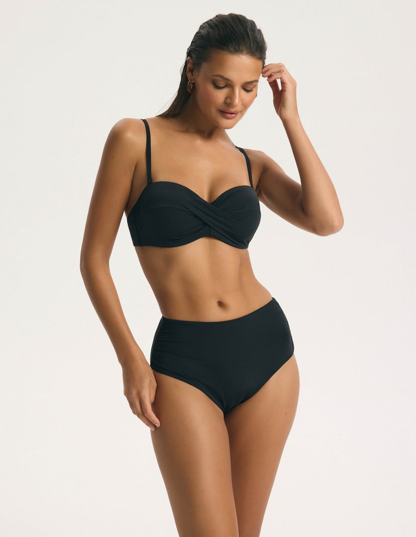 Góra od bikini bandeau na większy biust Base Black 2