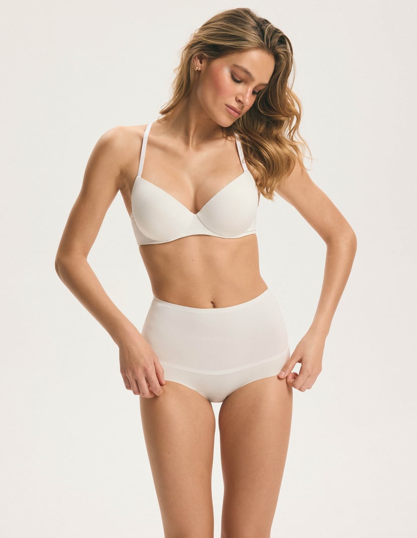 High-Waisted Slim Panties cream 1