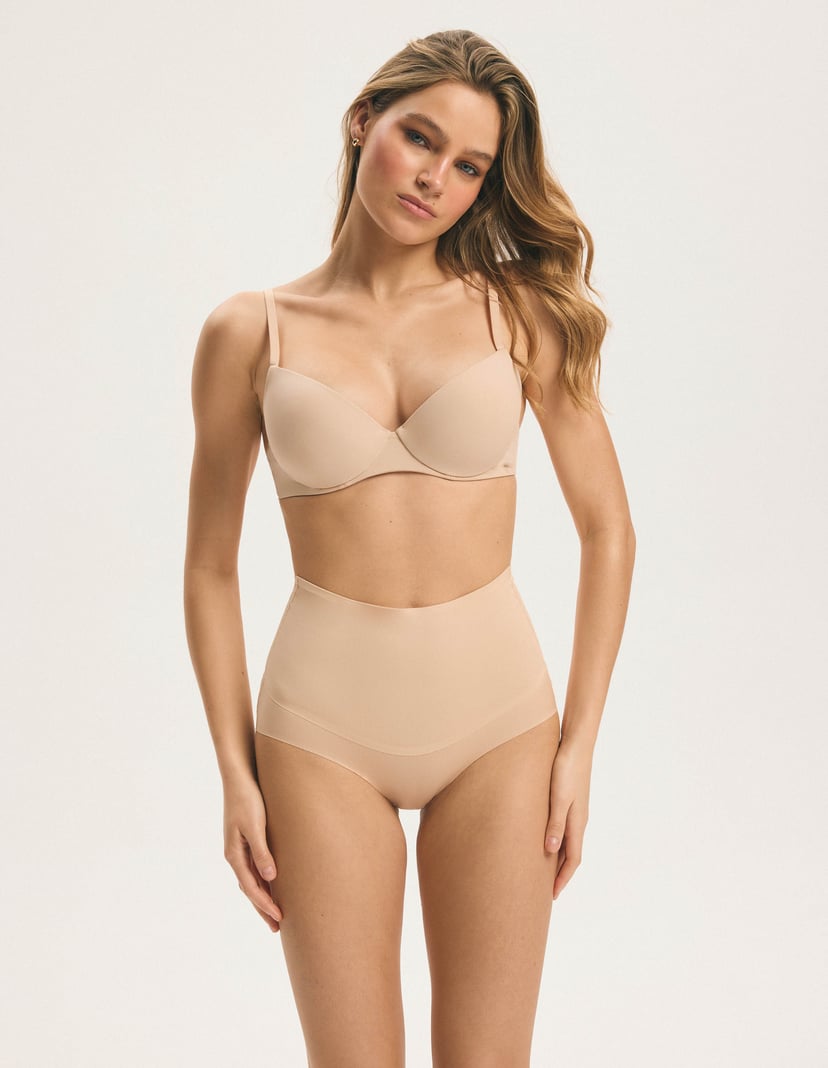 High-Waisted Slim Panties Beige 1