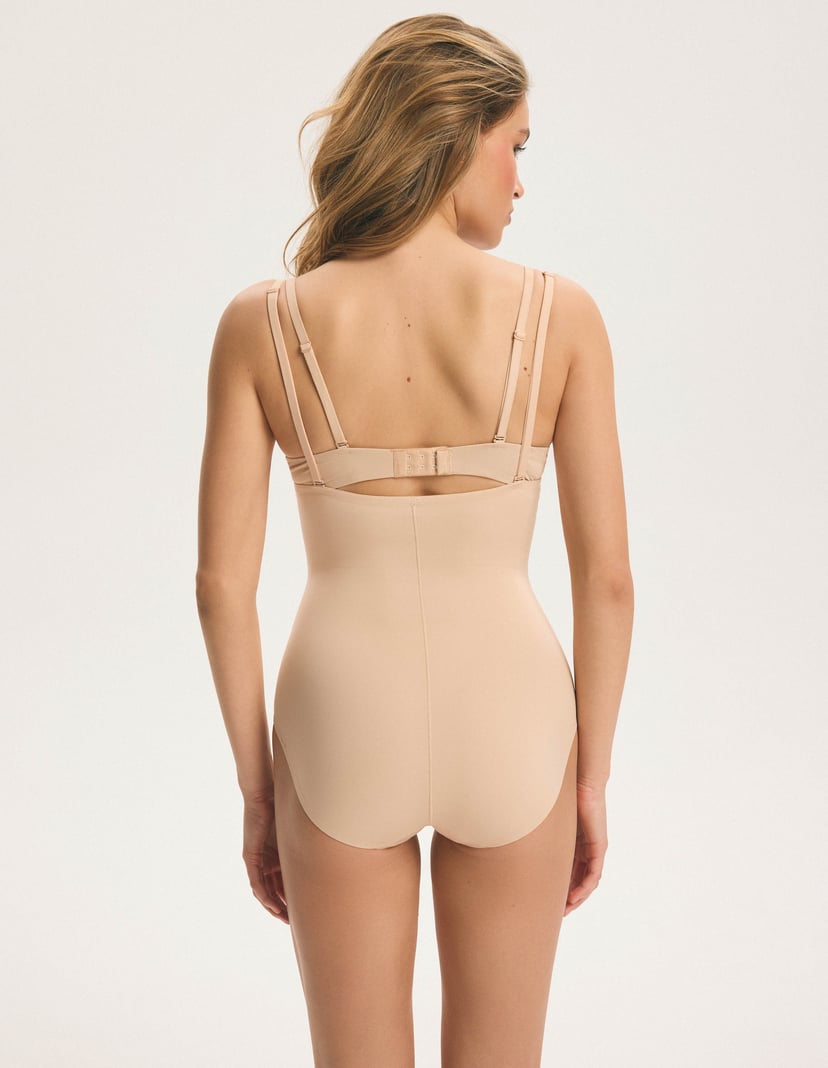 Stretchy High-Waisted Panties Beige 4