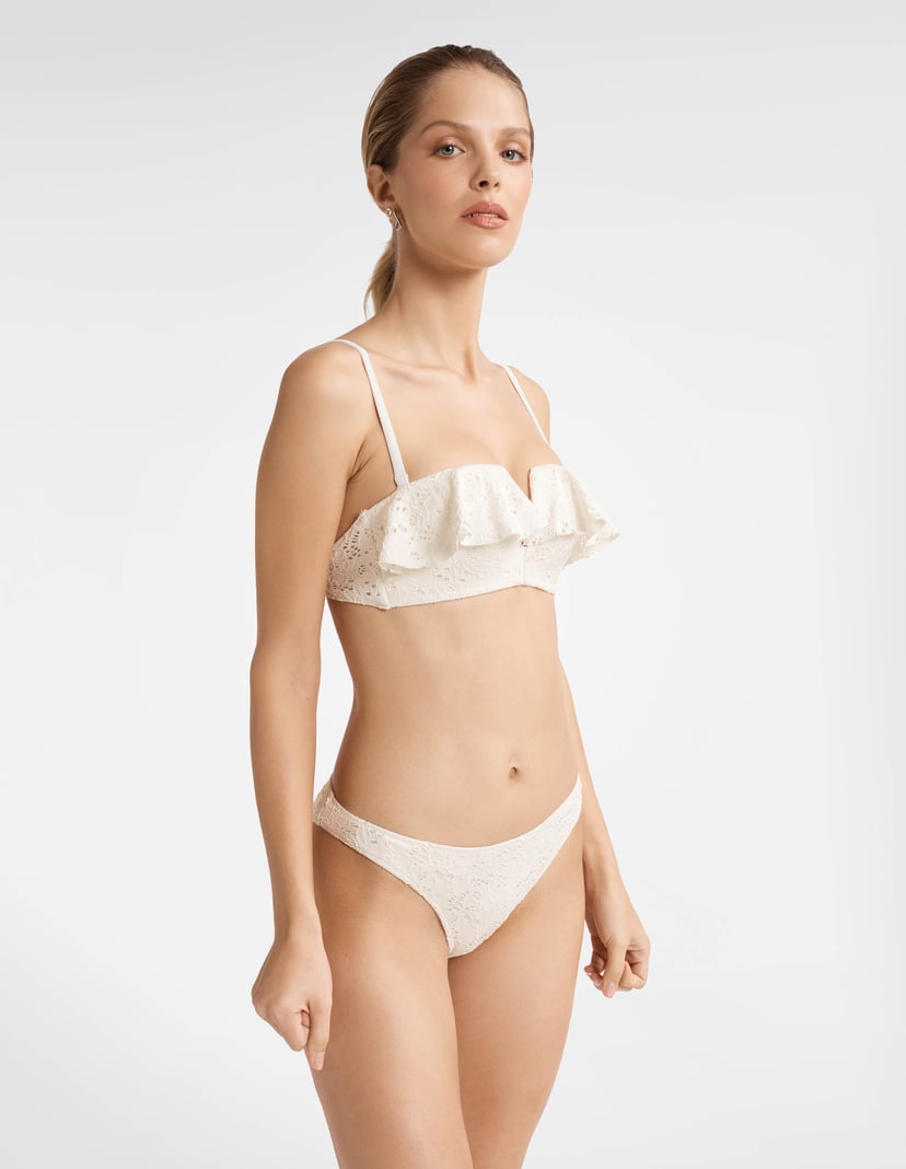 Push-up Bikini-Oberteil Folklore Weiß 6