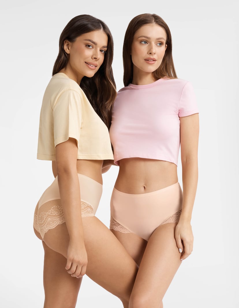 HIGH-WAISTED BRIEFS Pansy (Doublepack) Beige 4