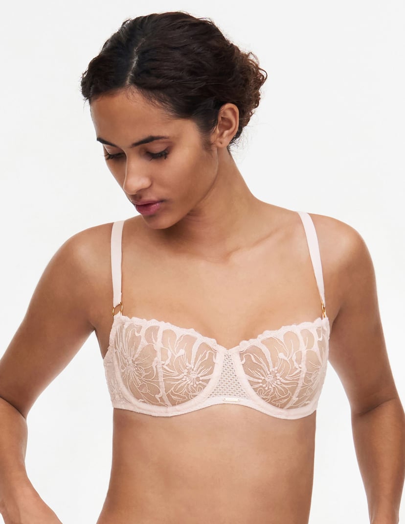 Biustonosz balkonetka fleurs Chantelle różowy 2