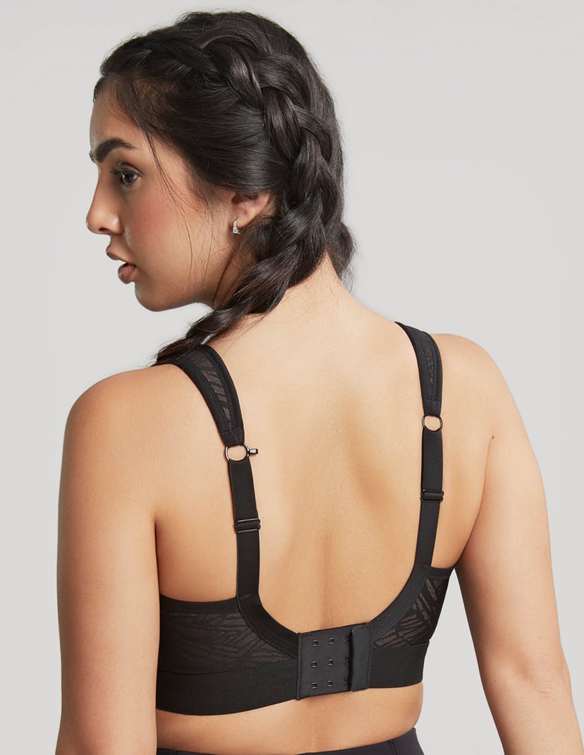 Biustonosz sportowy bezfiszbinowy z koronką Panache czarny 2