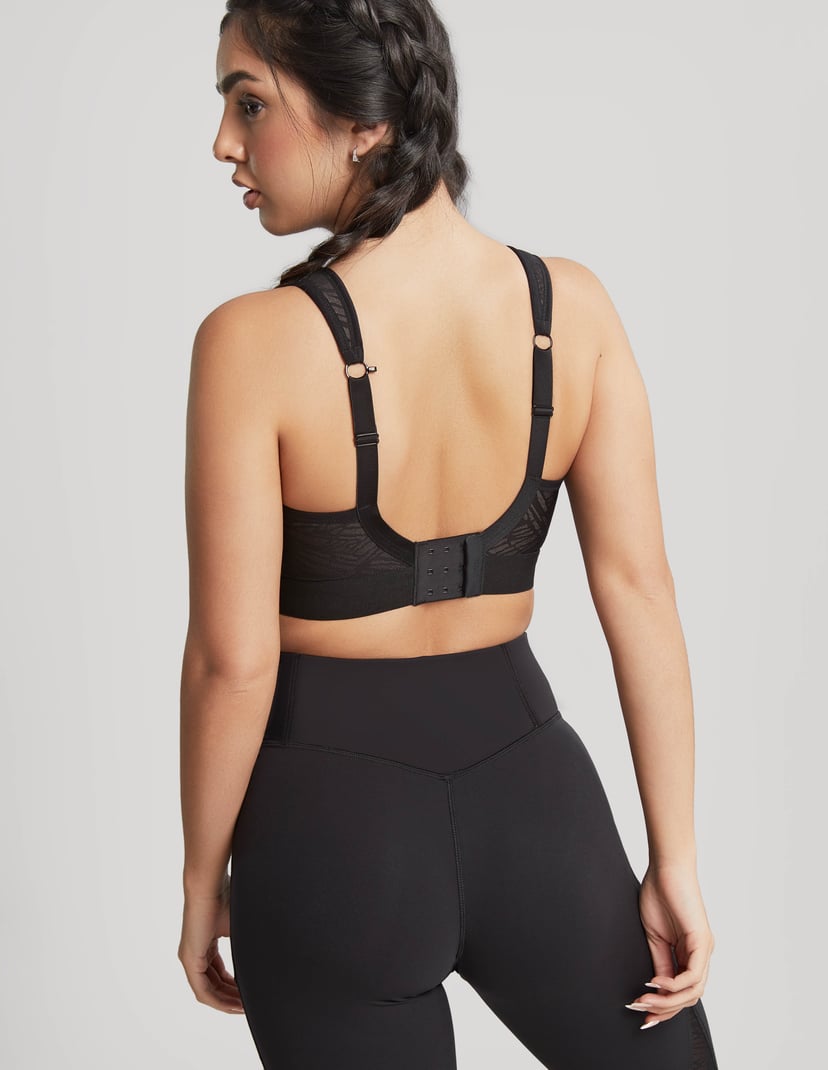 Biustonosz sportowy bezfiszbinowy z koronką Panache czarny 4