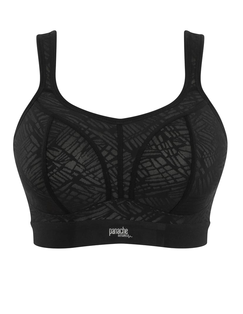 Biustonosz sportowy bezfiszbinowy z koronką Panache czarny 5
