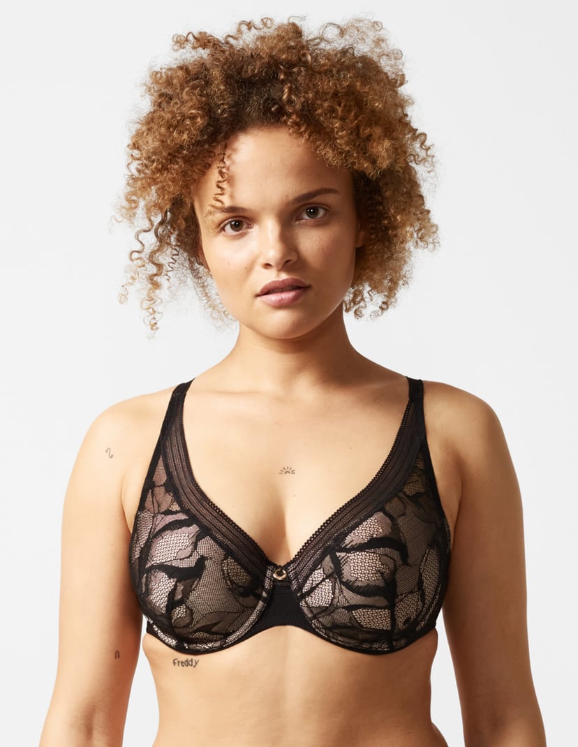 Biustonosz plunge true lace Chantelle czarny 3