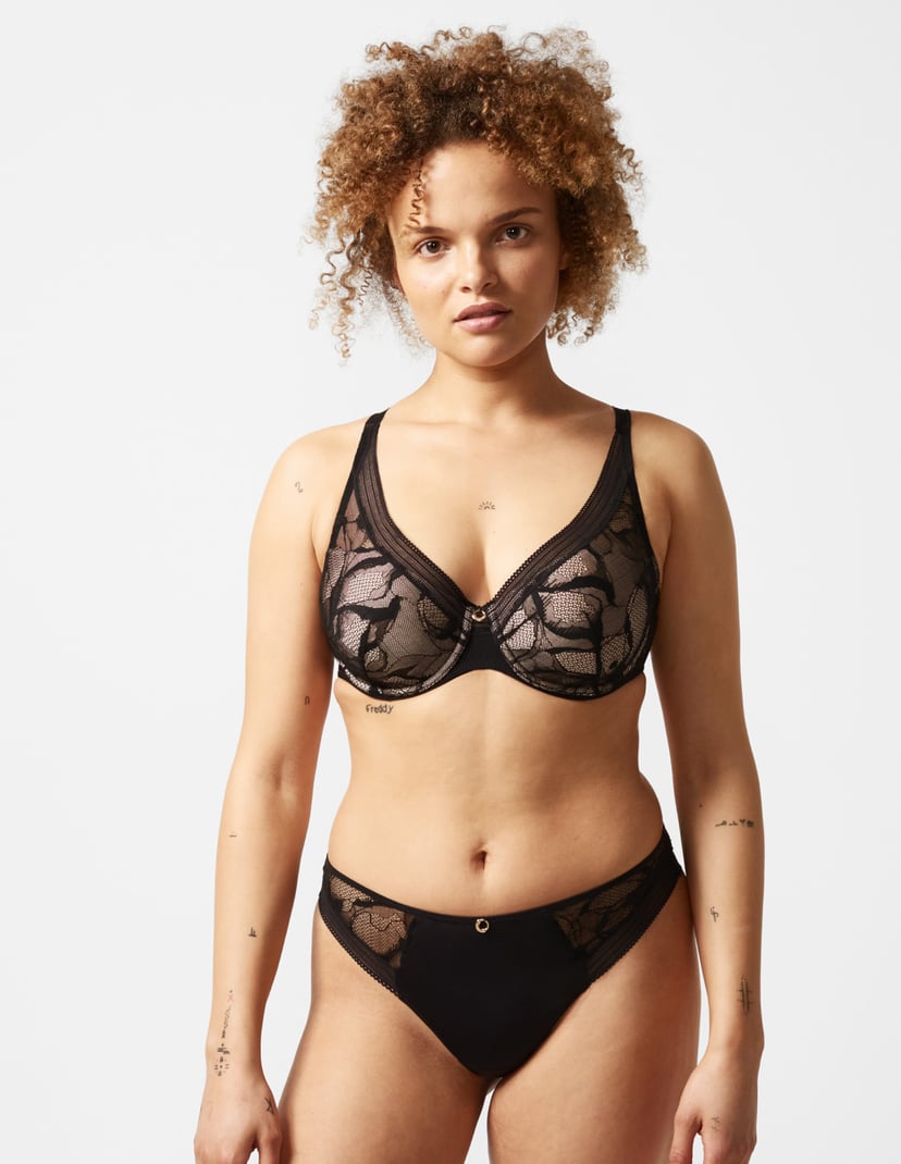 Biustonosz plunge true lace Chantelle czarny 4