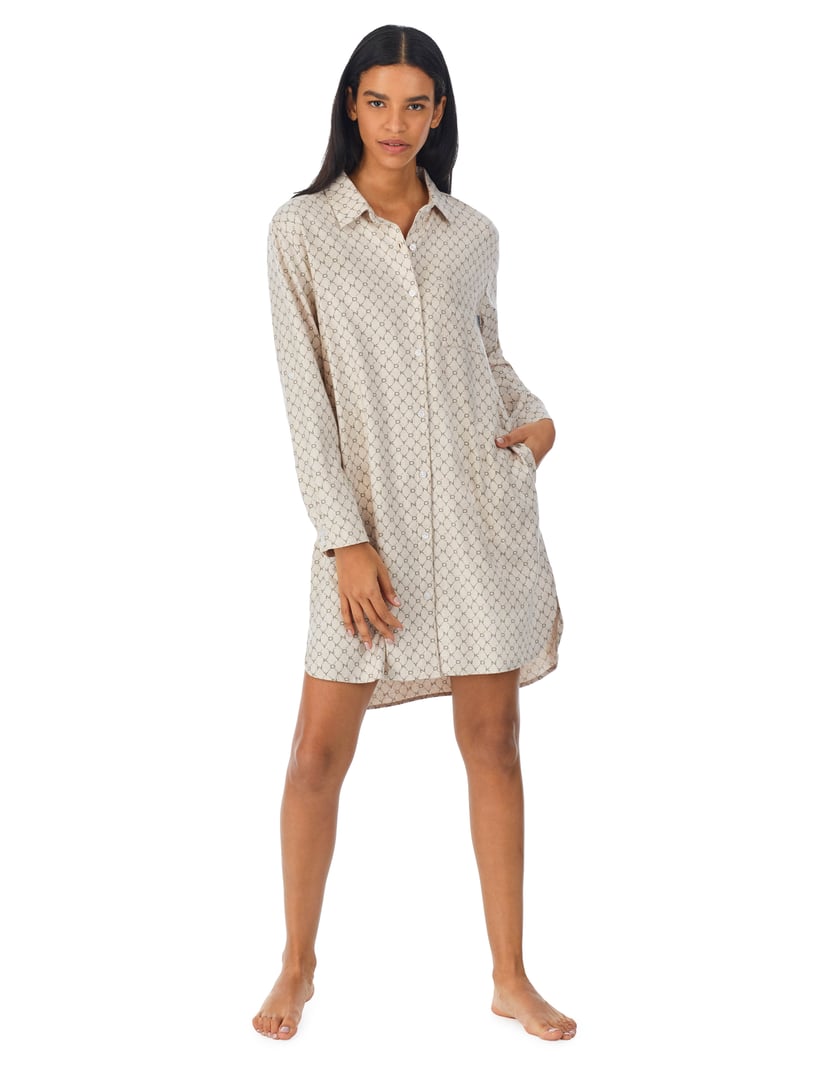 Koszula nocna flannel DKNY beżowy 3