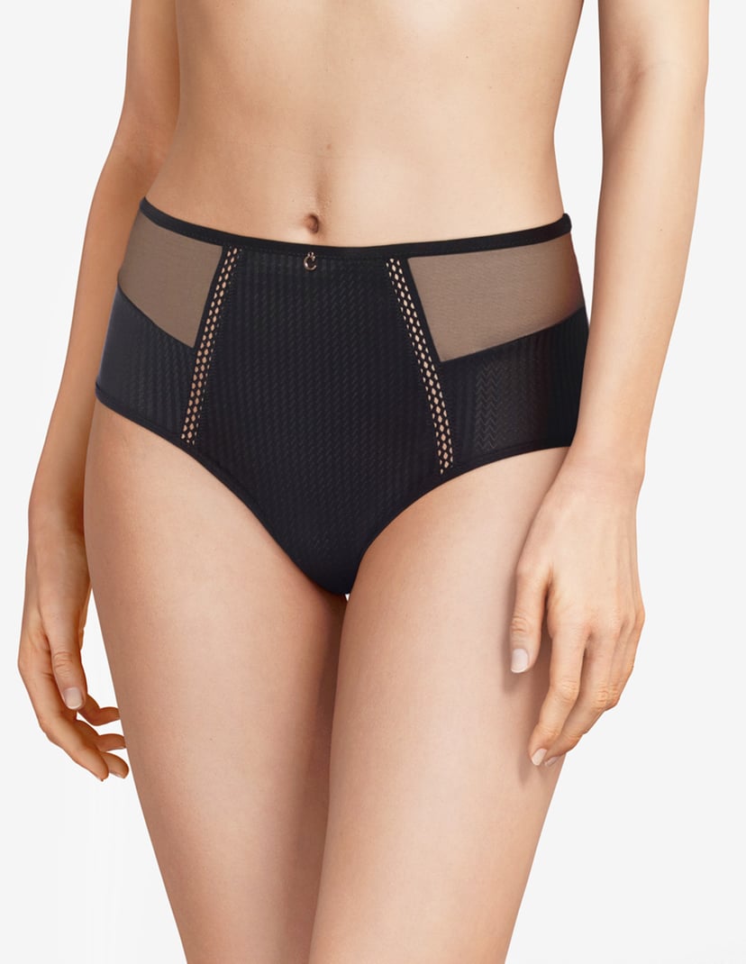Majtki z wysokim stanem chic essential Chantelle czarny 1