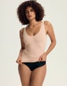 T-shirt modelujaca Shrinky - Beige