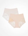 HIGH-WAISTED BRIEFS Pansy (Doublepack) - Beige