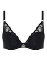 Biustonosz plunge fleurs Chantelle - czarny