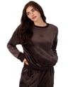 Dresowy luxe plush & jogger lounge set DKNY - brązowy