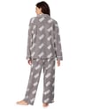 Piżama stretch fleece folded notch & pant sleep set DKNY - szary
